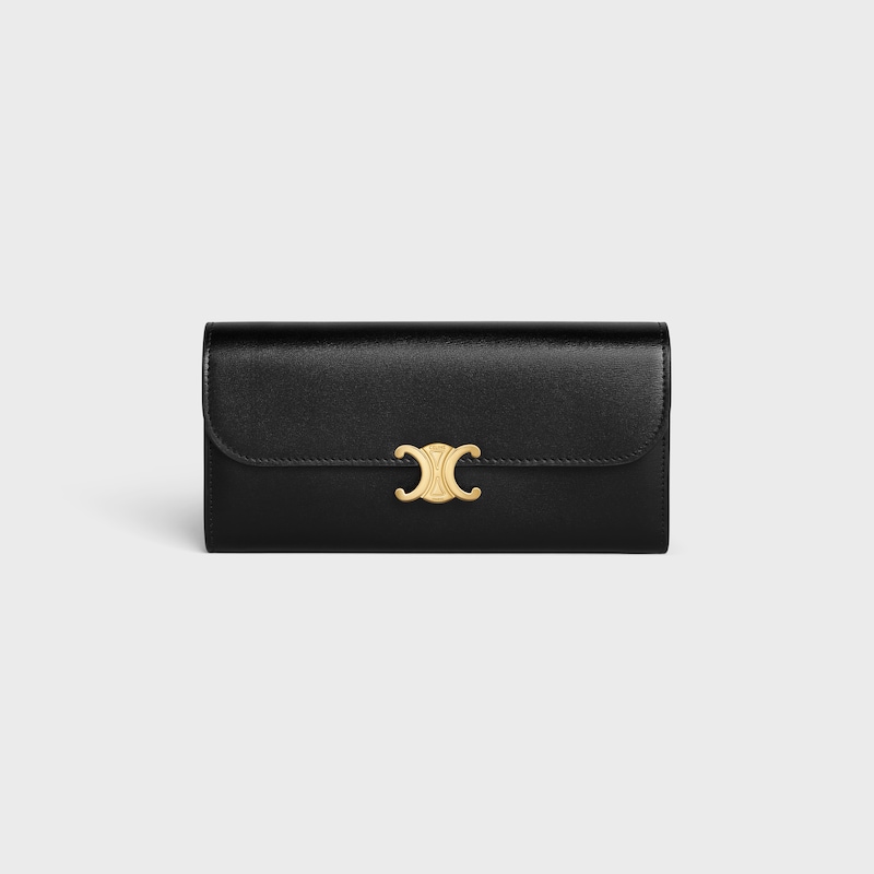 grand portefeuille triomphe en cuir de veau lustre