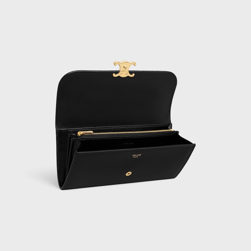 grand portefeuille triomphe en cuir de veau lustre