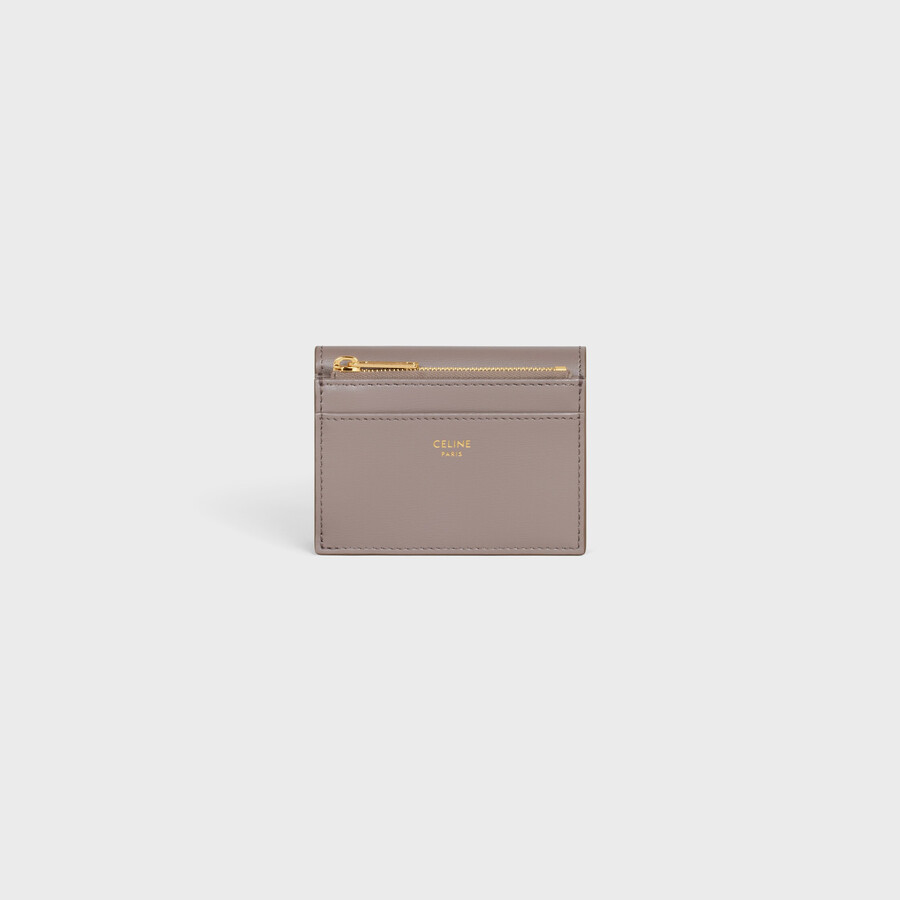 portefeuille compact avec triomphe de piÈces en cuir de veau vieux