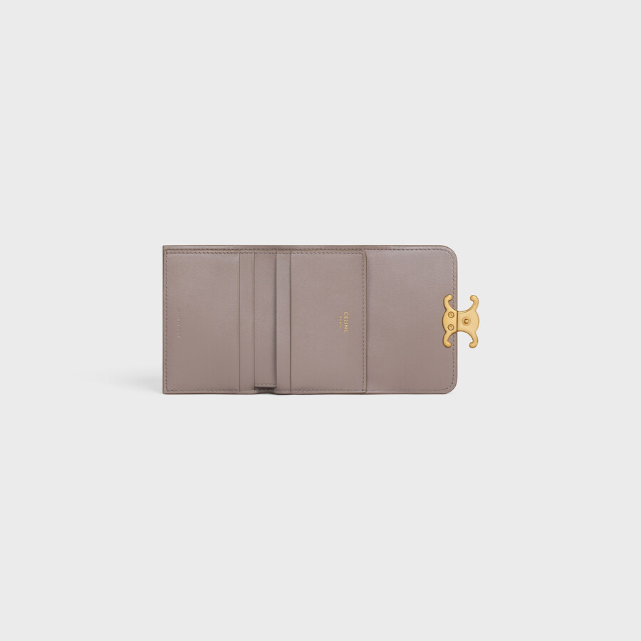 portefeuille compact avec triomphe de piÈces en cuir de veau vieux