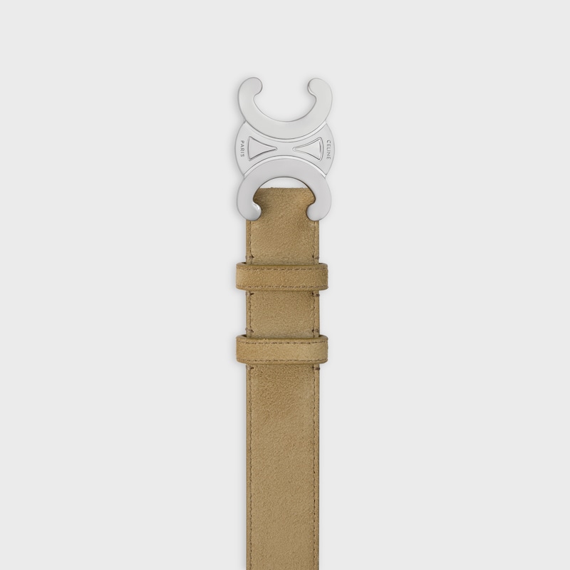 ceinture triomphe large 30 mm en cuir de veau suédé
