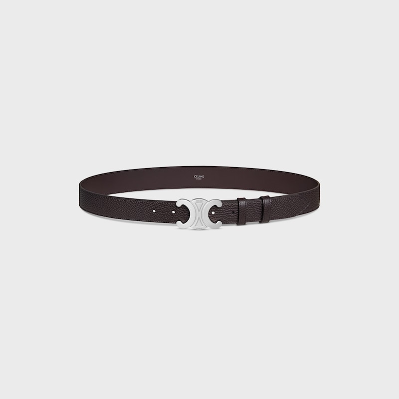 ceinture triomphe large de 30 mm en cuir de veau grainé