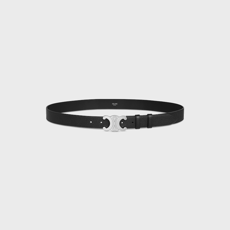 ceinture triomphe large de 30 mm en cuir de veau grainé