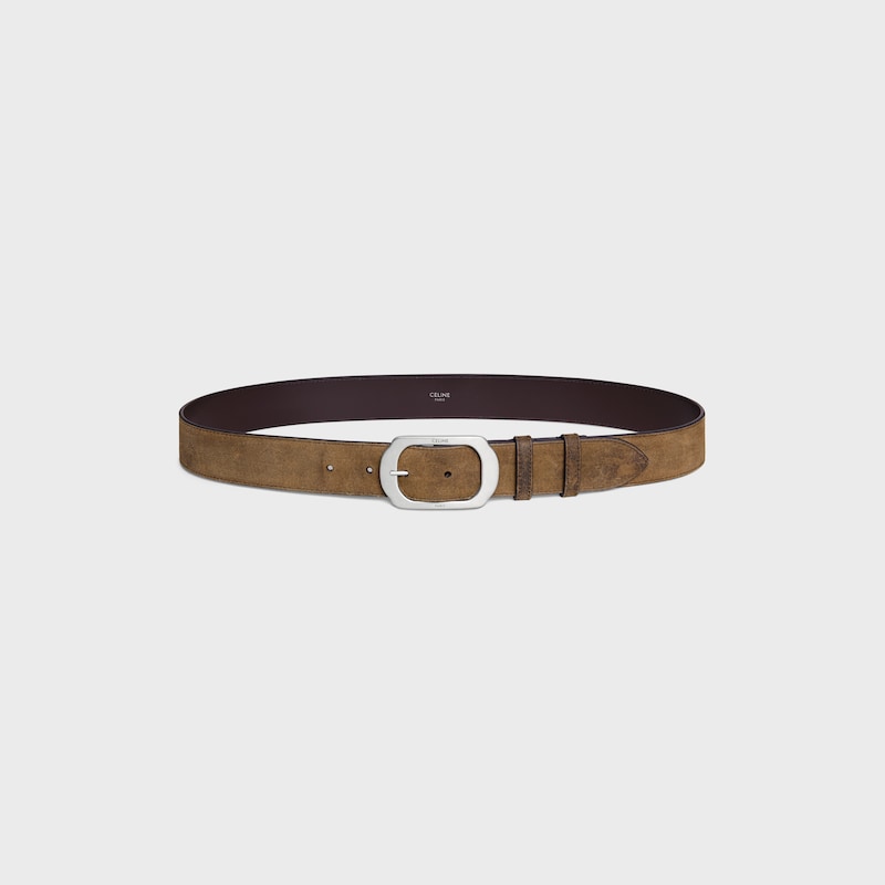 ceinture bc-21 35 mm en cuir de veau suédé à effet ciré