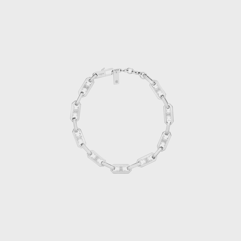 bracelet triomphe petit octogonal en laiton finition rhodiée