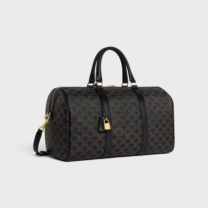 sac de voyage moyen en toile triomphe et cuir de veau