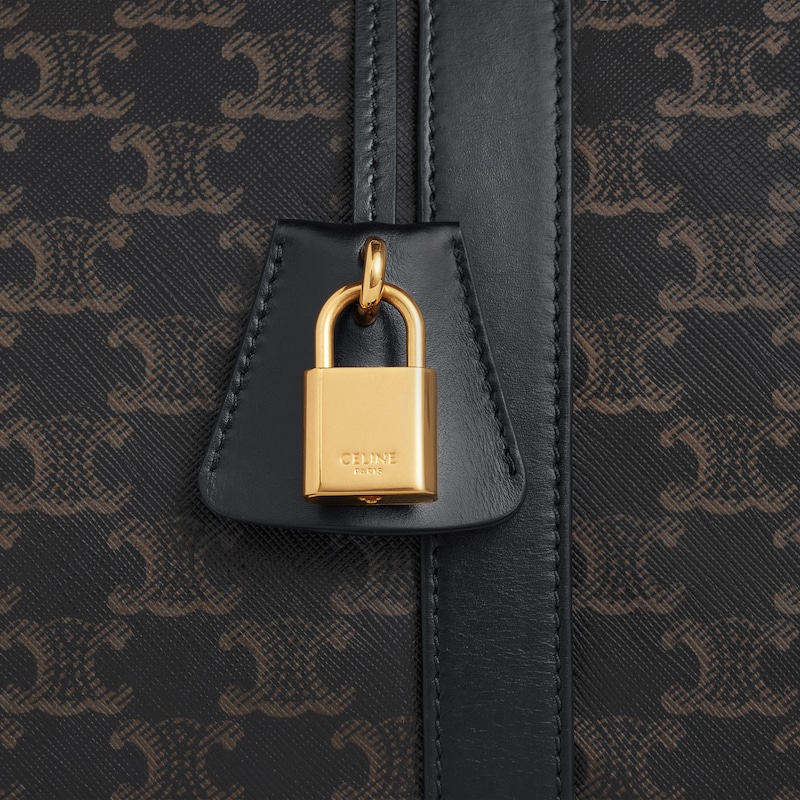 sac de voyage moyen en toile triomphe et cuir de veau