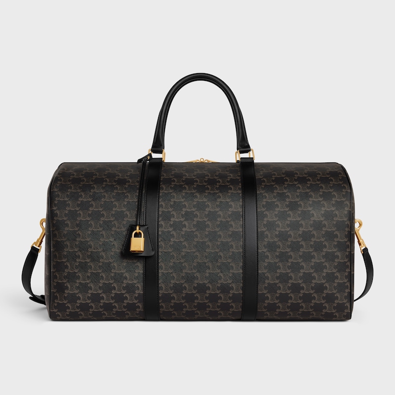 grand sac de voyage en toile triomphe et cuir de veau
