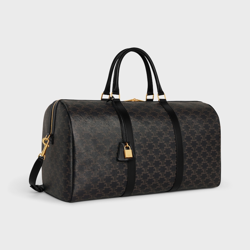 grand sac de voyage en toile triomphe et cuir de veau