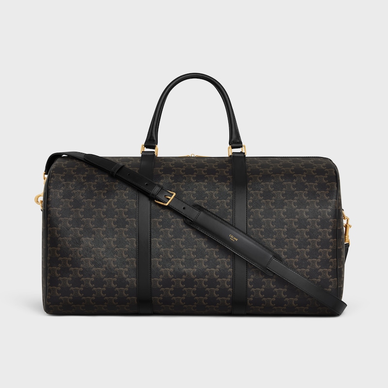 grand sac de voyage en toile triomphe et cuir de veau