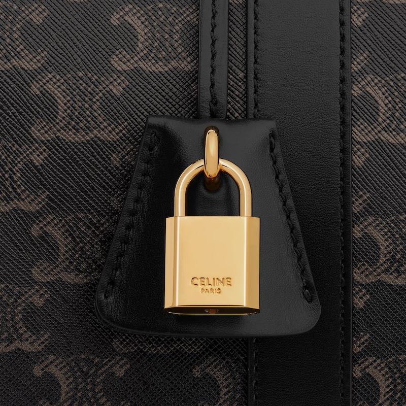 grand sac de voyage en toile triomphe et cuir de veau