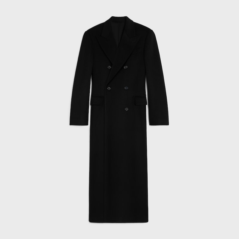 manteau colonne en tissu de laine