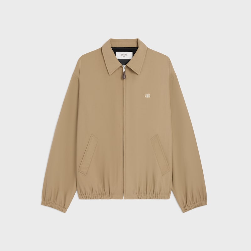 blouson en gabardine de coton et de laine