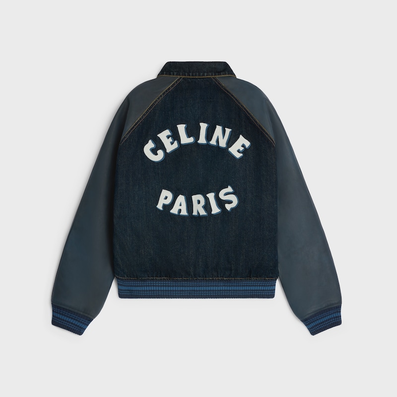 veste teddy en denim de coton