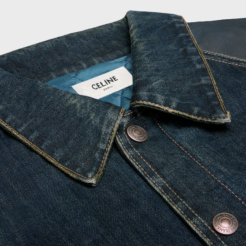 veste teddy en denim de coton