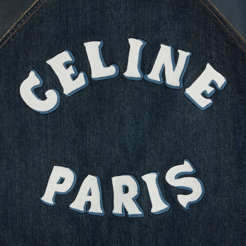 veste teddy en denim de coton