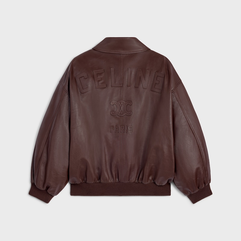 veste teddy en cuir de veau
