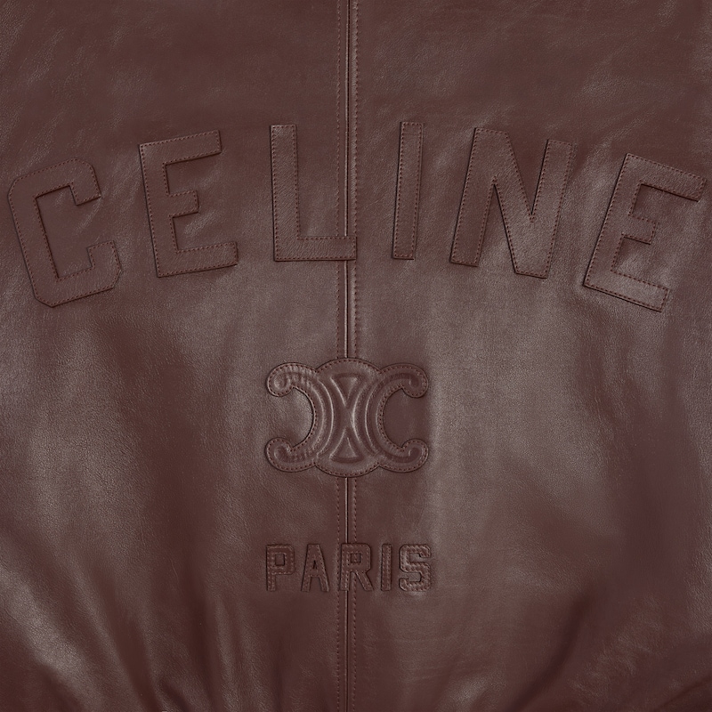 veste teddy en cuir de veau