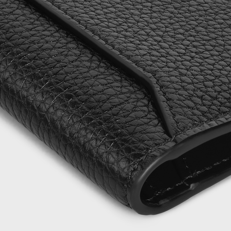 porte-cartes vertical en cuir de veau grainÉ