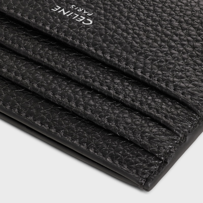porte-cartes grand format en cuir de veau grainÉ