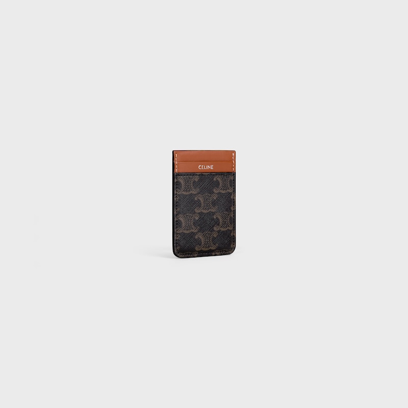 porte-cartes aimant en toile triomphe et cuir de veau