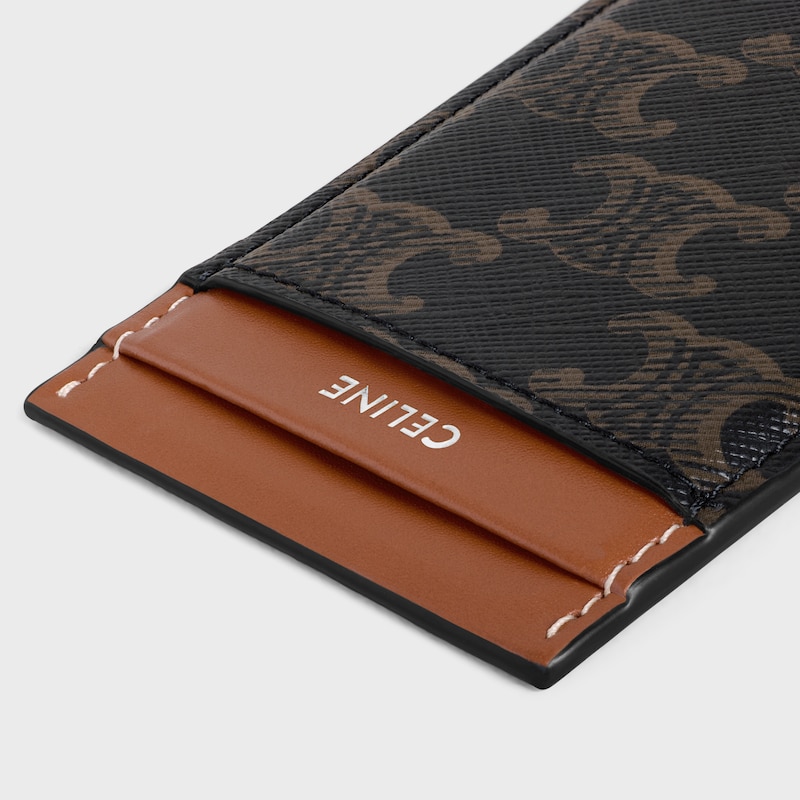 porte-cartes aimant en toile triomphe et cuir de veau