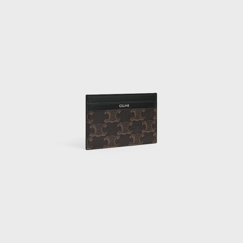 porte-cartes moyen en toile triomphe et cuir de veau