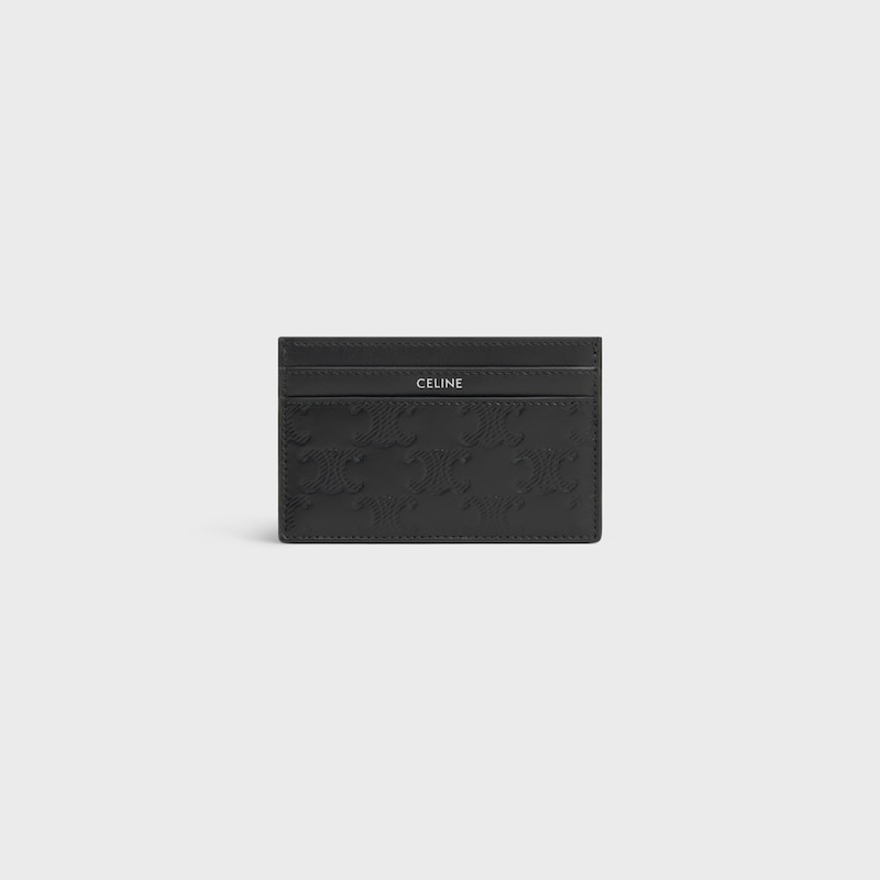 porte-cartes en cuir de veau avec motif triomphe en relief