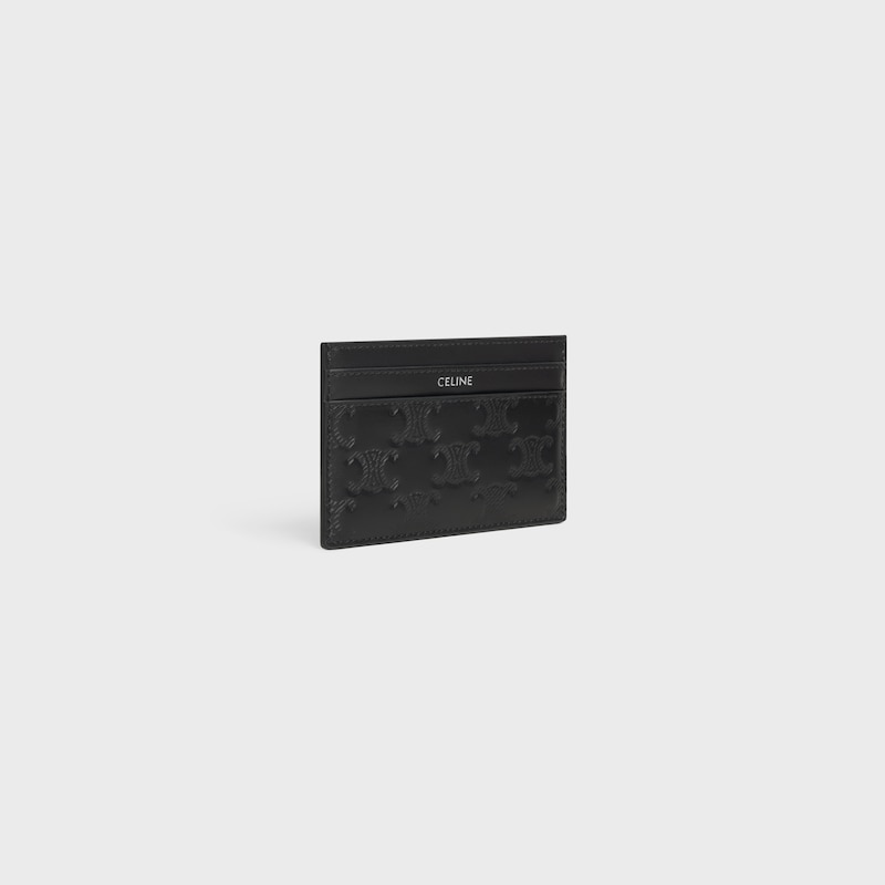 porte-cartes en cuir de veau avec motif triomphe en relief