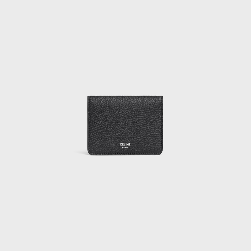 porte-cartes À deux volets en cuir de veau grainÉ