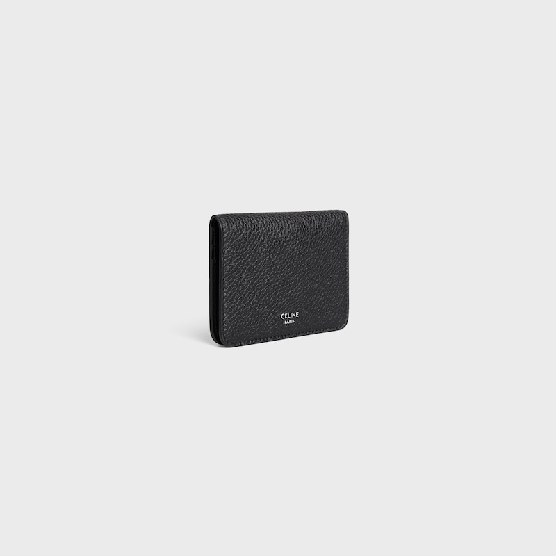 porte-cartes À deux volets en cuir de veau grainÉ