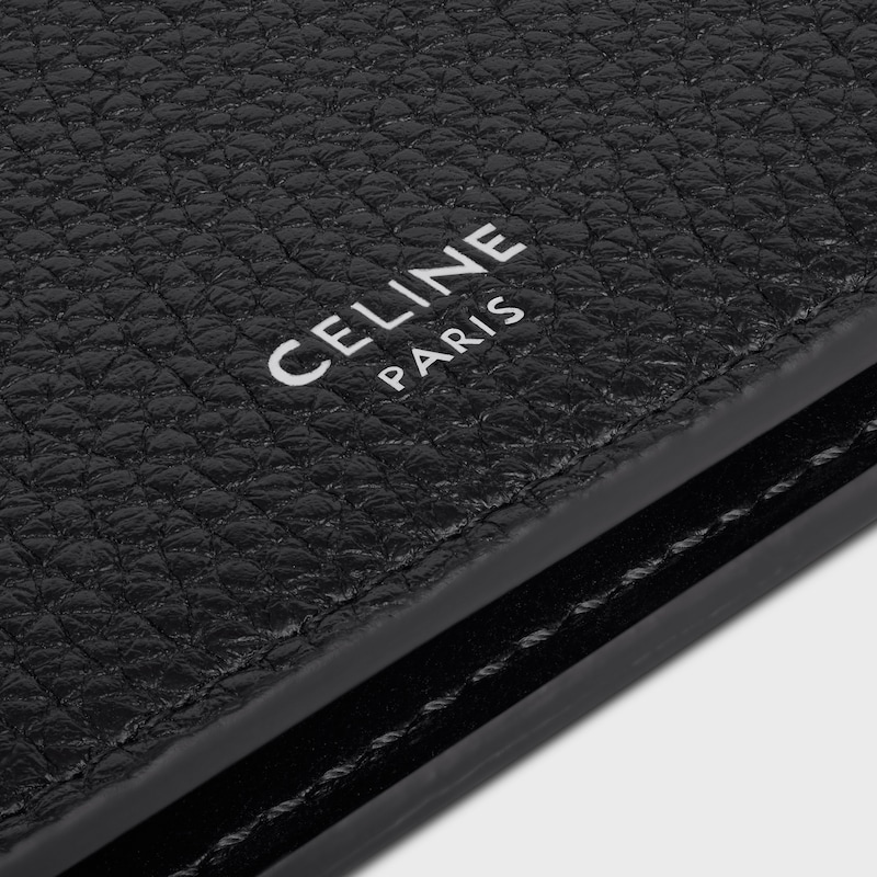 porte-cartes À deux volets en cuir de veau grainÉ