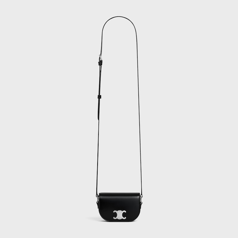 mini sac bandouliÈre triomphe en cuir de veau brillant