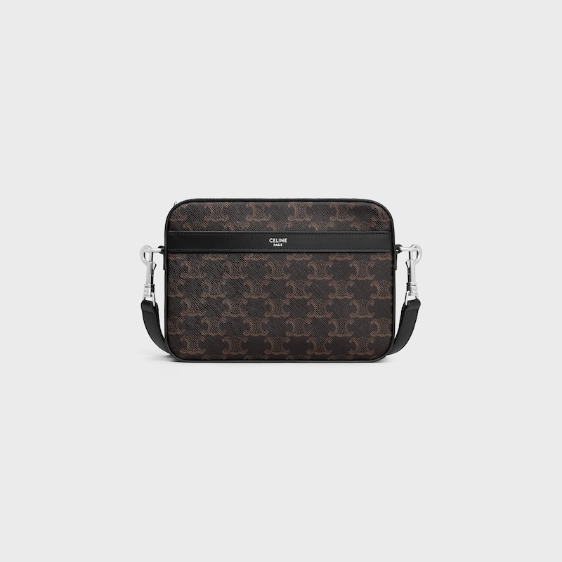 petit sac messager en toile triomphe et peau de veau