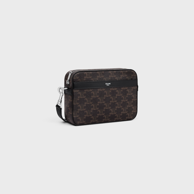 petit sac messager en toile triomphe et peau de veau