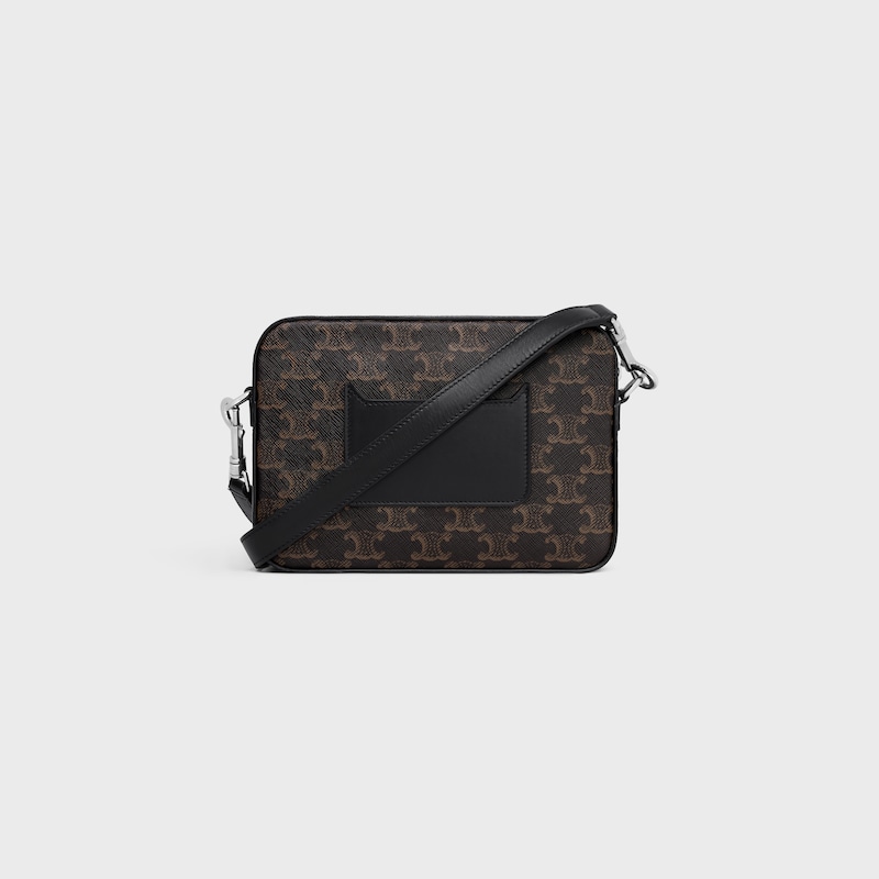 petit sac messager en toile triomphe et peau de veau