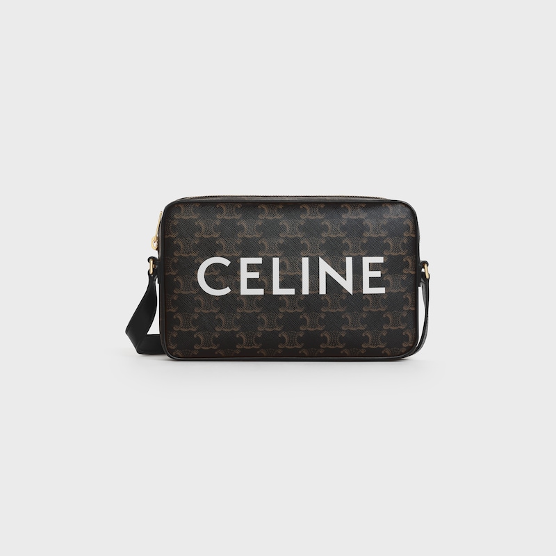sac messager moyen en toile triomphe avec imprimé céline