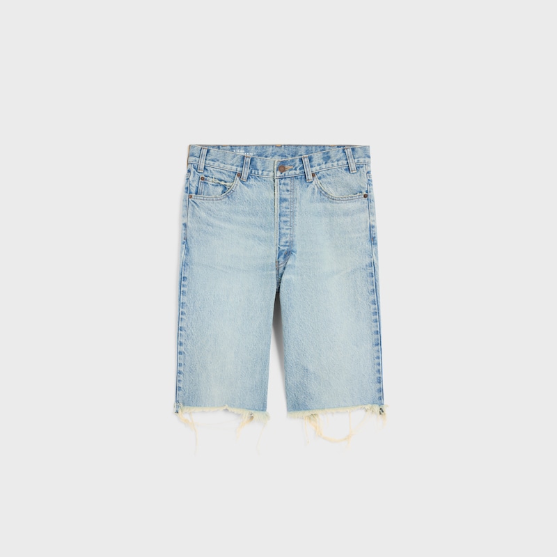 bermudes en denim de coton