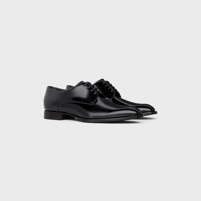celine tuxedo derby en polished bull