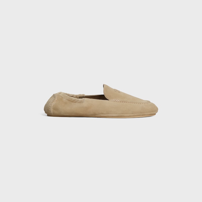 mocassin céline adam à motif triomphe en veau suédé