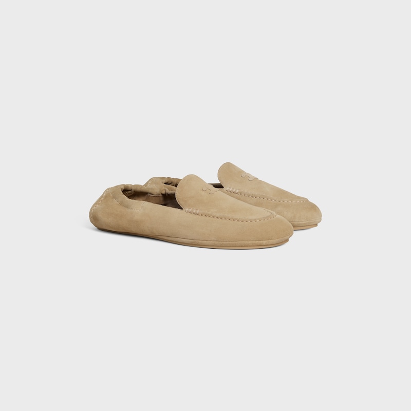 mocassin céline adam à motif triomphe en veau suédé