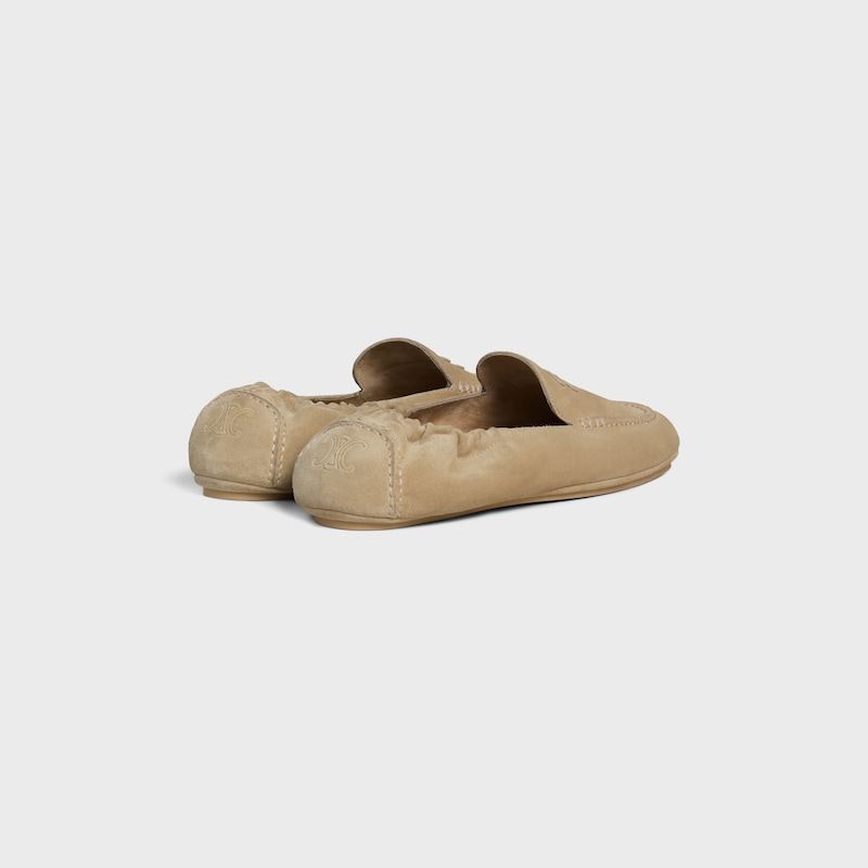 mocassin céline adam à motif triomphe en veau suédé