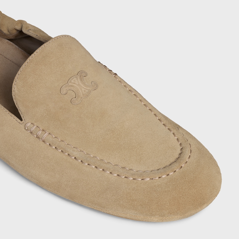 mocassin céline adam à motif triomphe en veau suédé