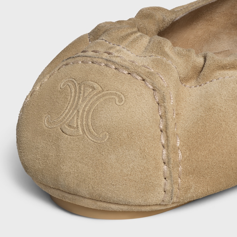 mocassin céline adam à motif triomphe en veau suédé
