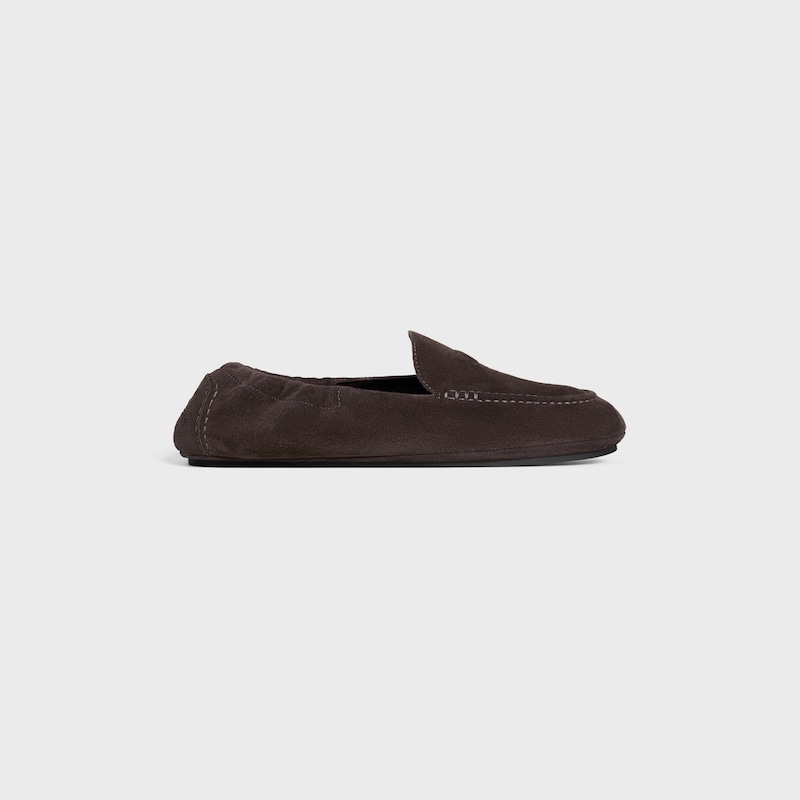 mocassin céline adam à motif triomphe en veau suédé