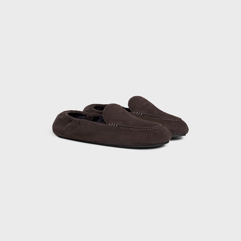mocassin céline adam à motif triomphe en veau suédé