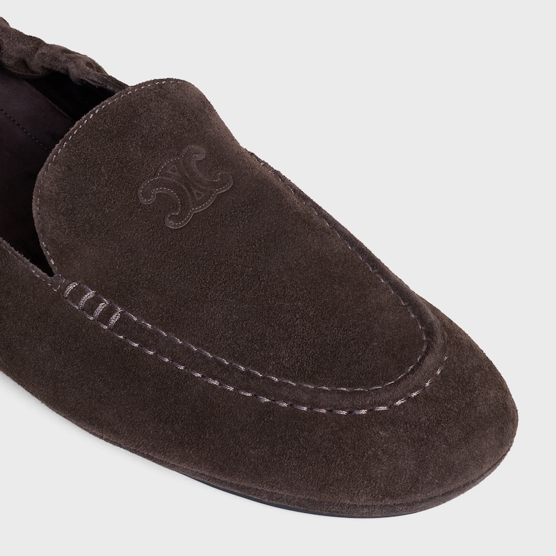 mocassin céline adam à motif triomphe en veau suédé