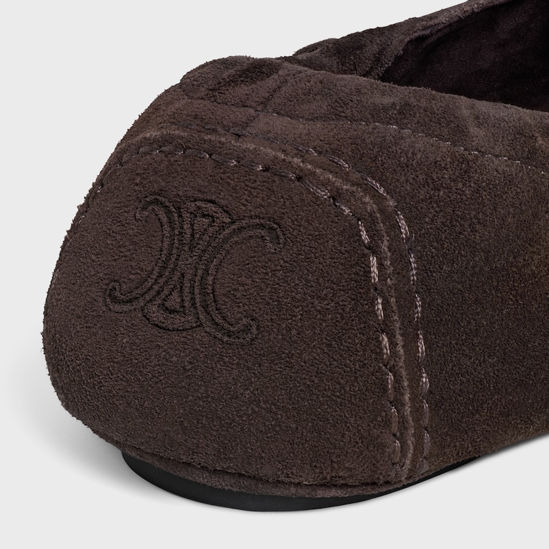 mocassin céline adam à motif triomphe en veau suédé