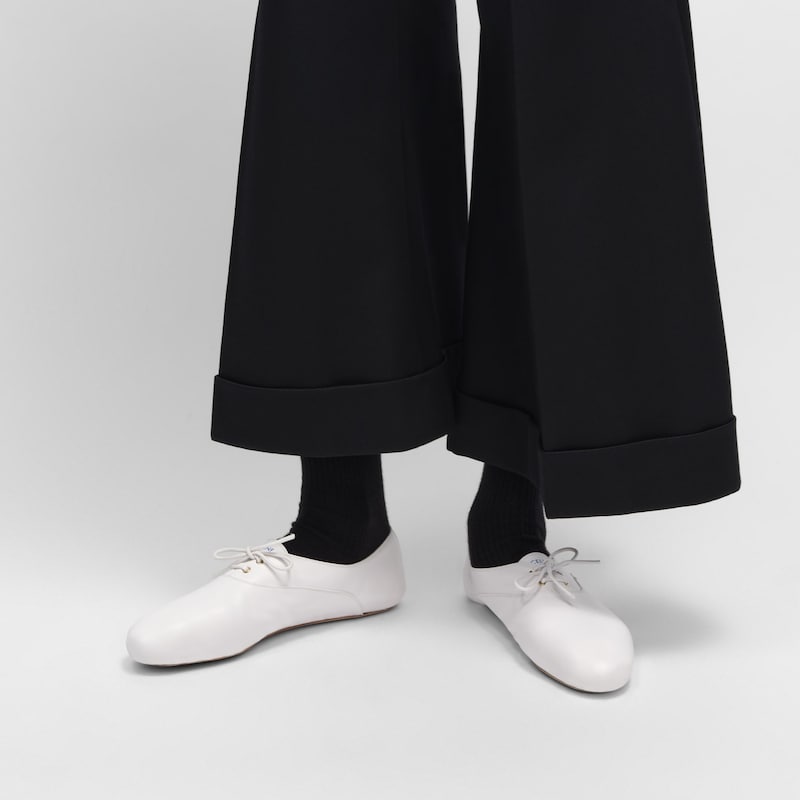 chaussons de ballet À lacets en peau dagneau