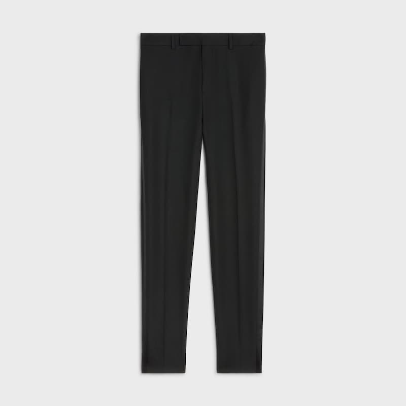 pantalon classique tux en laine grain de poudre